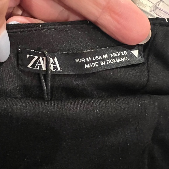 Zara Black Strapless Bodycon Dress Sweetheart Neckline - Picture 2 of 8